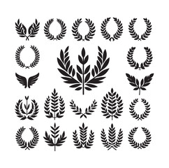 laurel sign illustration icon logo vector illustration