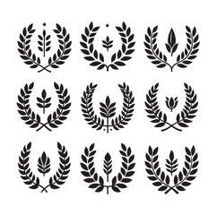 laurel sign illustration icon logo vector illustration