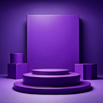 parple podium with dark background