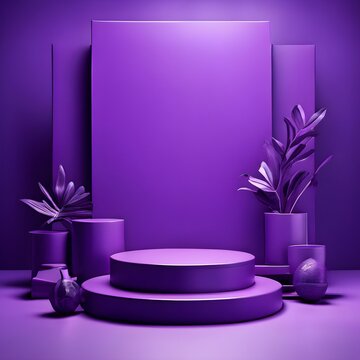 parple podium with dark background