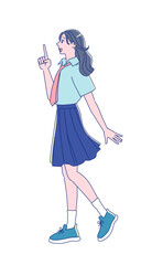 制服を着たアニメ風の女子学生