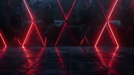 futuristic black background with red light technology