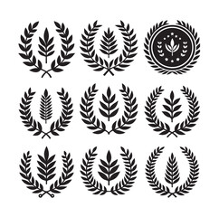 laurel sign illustration icon logo vector illustration