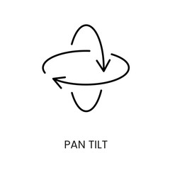 Pan tilt line vector icon with editable stroke