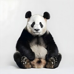 panda bear with bamboo