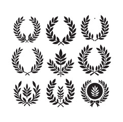 laurel sign illustration icon logo vector illustration