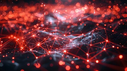 futuristic black background with red light technology