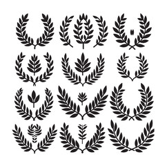 laurel sign illustration icon logo vector illustration