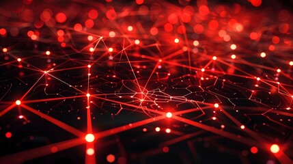 futuristic black background with red light technology