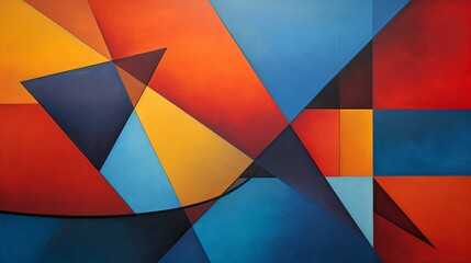 Fototapeta premium Geometric abstract art in bold primary colors