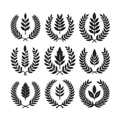 laurel sign illustration icon logo vector illustration