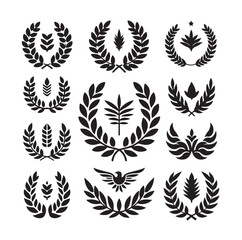 laurel sign illustration icon logo vector illustration