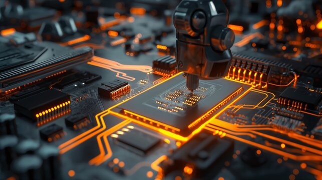 a modern electronic chip manufacturing process