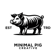 Obraz premium Pig logo icon design illustration template