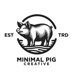 Obraz premium Pig logo icon design illustration template