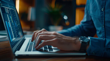 Sales performance management concept. Businessman use laptop to analyze data and sales performance. Strategic Decision Making for Operations Management, increase sales and business growth