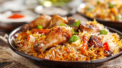 Hot and spicy chicken biryani a most famous food of
