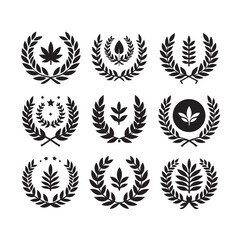 laurel sign illustration icon logo vector illustration