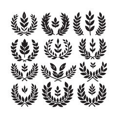 Obraz premium laurel sign illustration icon logo vector illustration