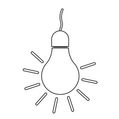 Electric bulb icon, vector with stroke line, bulb silhouette. Light bulb icon,  Idea vector icon symbol. Vector illustration. Illustration of a light bulb vector.
