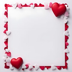 A blank white paper with a valentines day border theme --ar 4:5