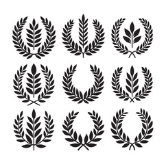 Fototapeta premium laurel sign illustration icon logo vector illustration