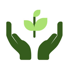 Obraz premium Sustainability icon flat style in green color