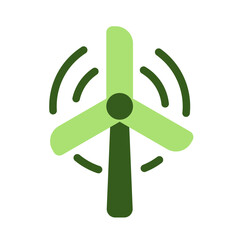 Sustainability icon flat style in green color