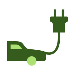 Sustainability icon flat style in green color