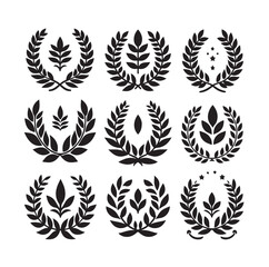 laurel sign illustration icon logo vector illustration