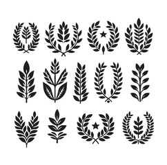 laurel sign illustration icon logo vector illustration