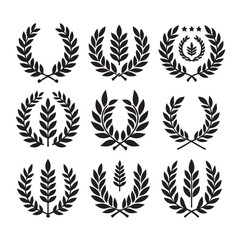 laurel sign illustration icon logo vector illustration