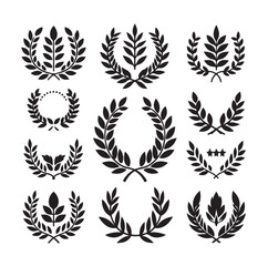 laurel sign illustration icon logo vector illustration