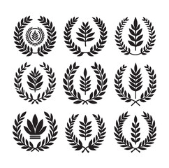 laurel sign illustration icon logo vector illustration