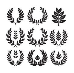 laurel sign illustration icon logo vector illustration