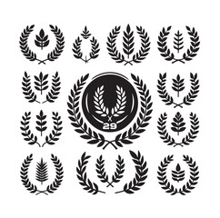 laurel sign illustration icon logo vector illustration