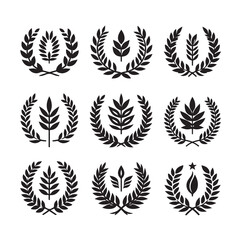 laurel sign illustration icon logo vector illustration