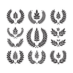 laurel sign illustration icon logo vector illustration