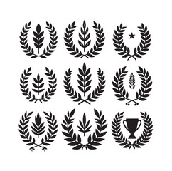 laurel sign illustration icon logo vector illustration
