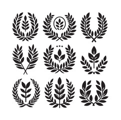 laurel sign illustration icon logo vector illustration