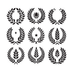 laurel sign illustration icon logo vector illustration