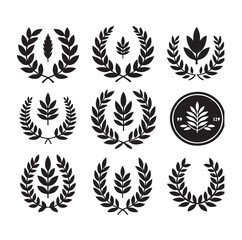 laurel sign illustration icon logo vector illustration