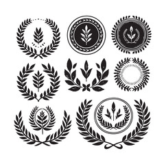 laurel sign illustration icon logo vector illustration