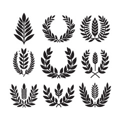 laurel sign illustration icon logo vector illustration
