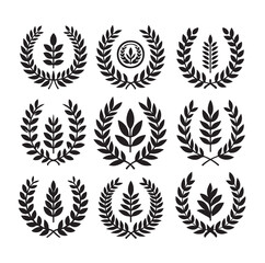 laurel sign illustration icon logo vector illustration