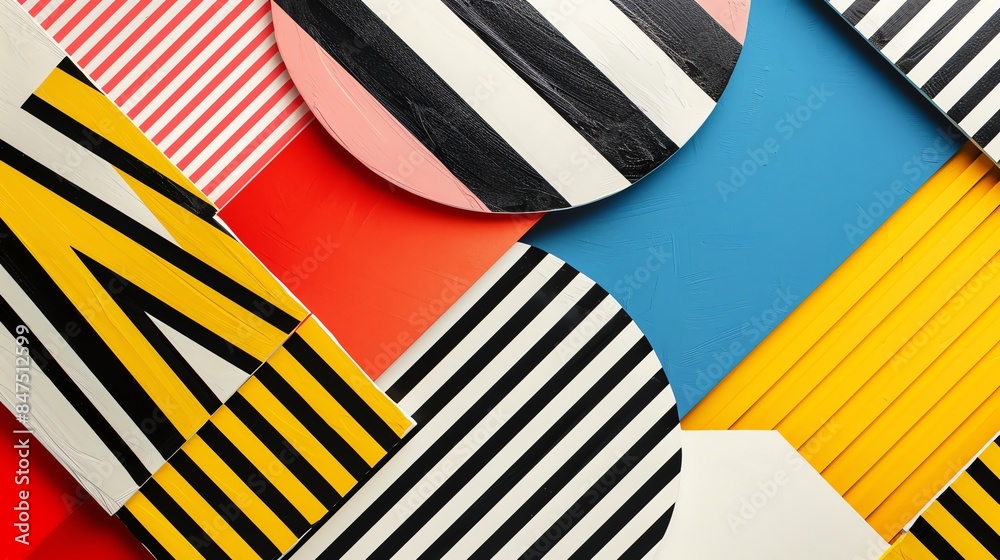 Sticker Overhead view of abstract background with bold colors and shapes