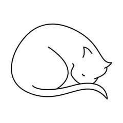 Cat tattoo. Vector sketch in minimalist style.
