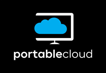 portable cloud idea vector logo design