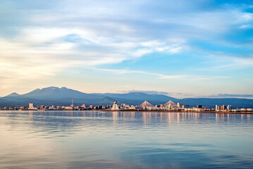 【青森港：青森ベイエリア】早朝の青森ベイエリア全景
