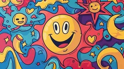 Obraz premium Happy pattern wallpaper